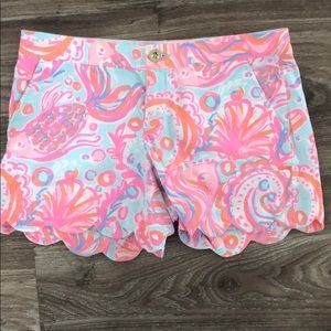 Lilly Pulitzer Buttercup Shorts Size 6 pink fish